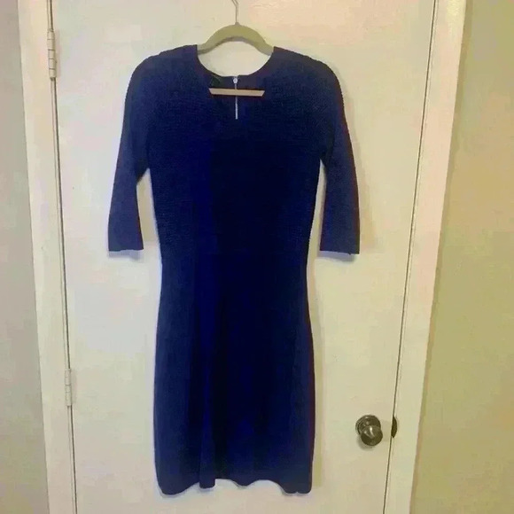 Talbots Sleeved Shift Dress in Blue Size Small with Back Zip - Picture 1 of 5